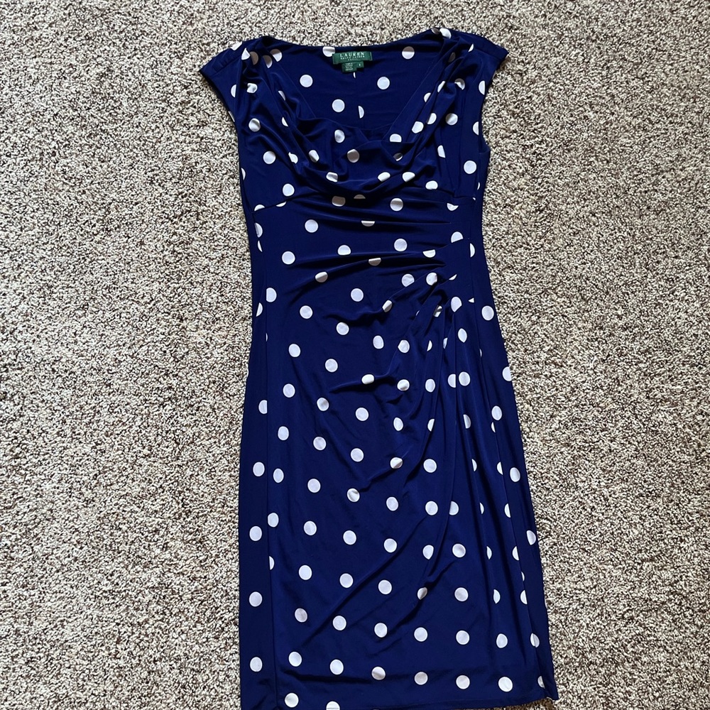 Ralph Lauren dress 6 polka dot blue